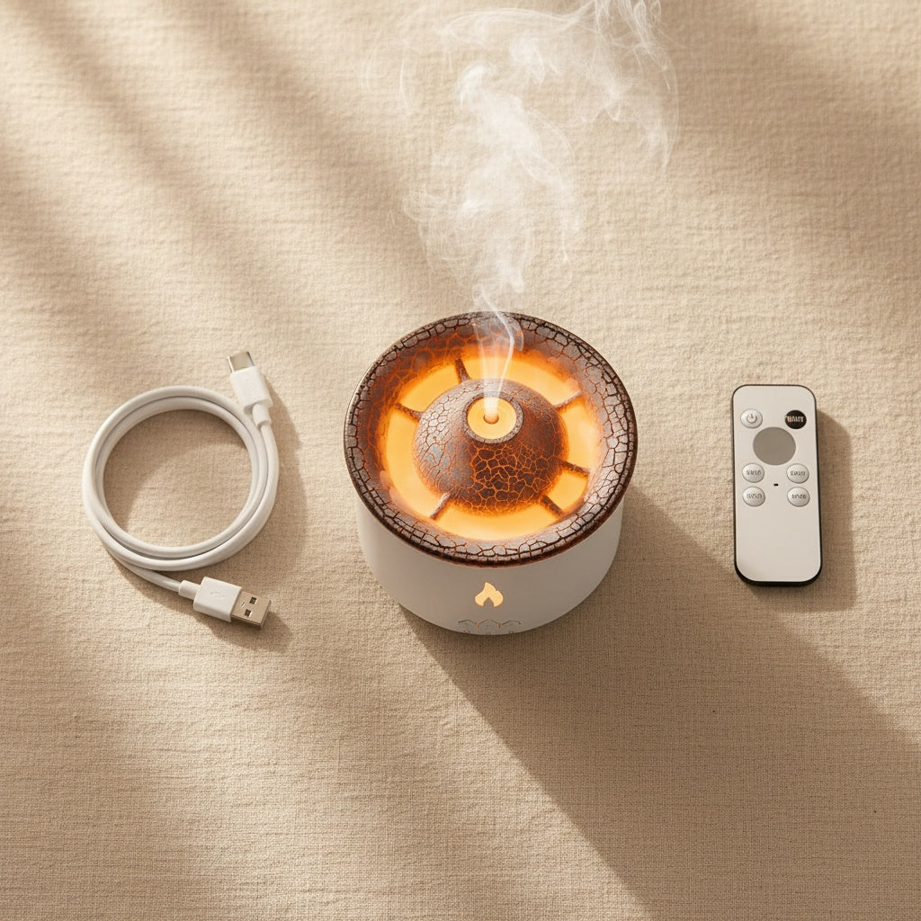 What's in the box: diffuser, USB-C cable and remote control
