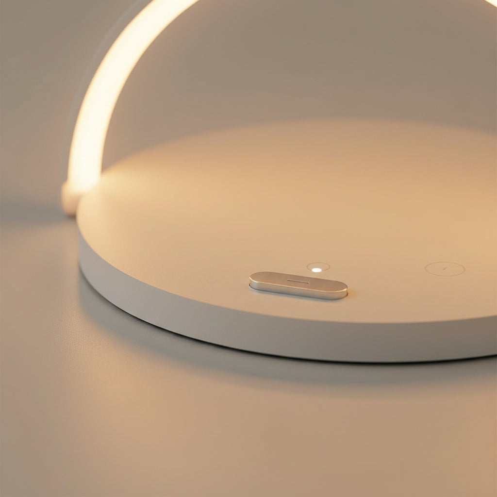 Close-up of the wireless charging base and touch control