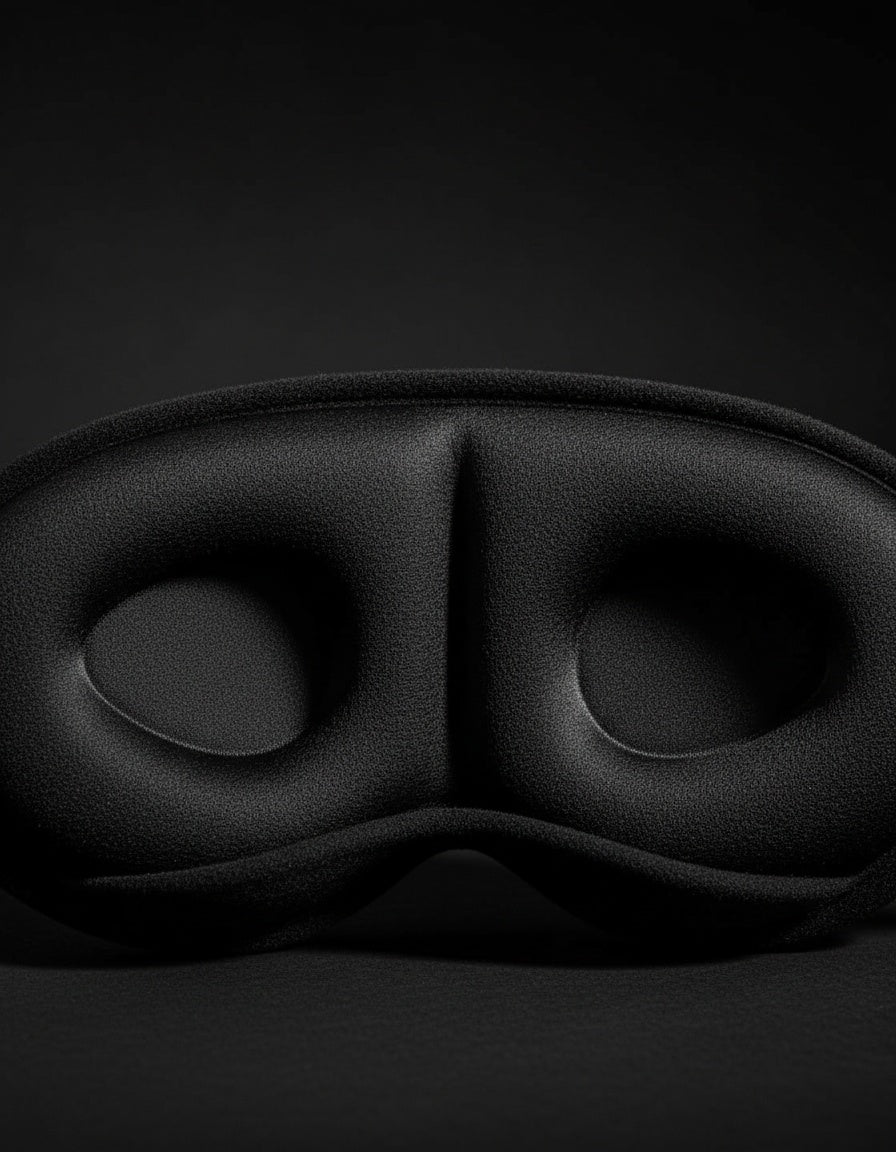 Close-up of the molded 3D eye cups inside the sleep mask